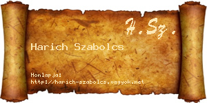 Harich Szabolcs névjegykártya